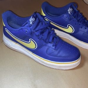 Blue and Yellow Air Force ones